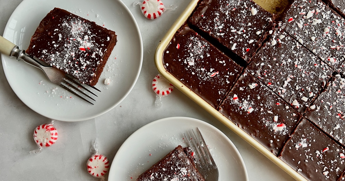 Peppermint Texas Sheet Cake Recipe