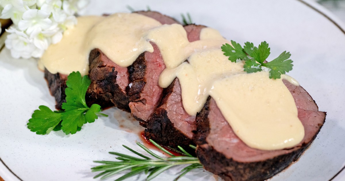 ReverseSeared Beef Tenderloin with HorseradishCheddar Sauce