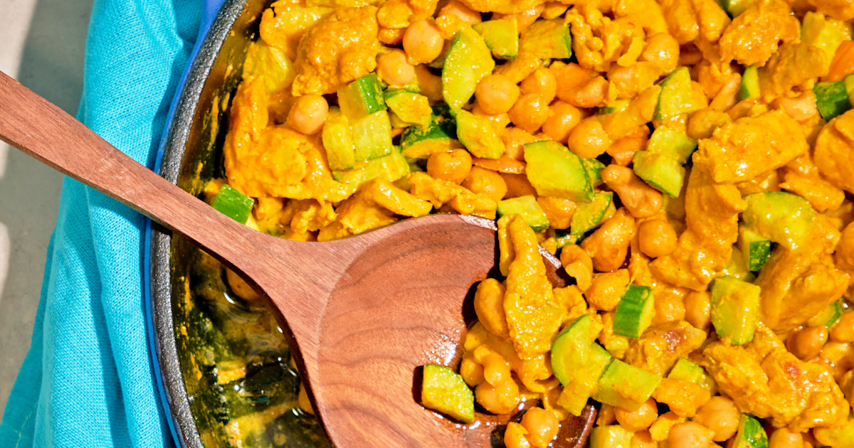 Turmeric-Yogurt Chicken with Cashews and Cucumber Recipe