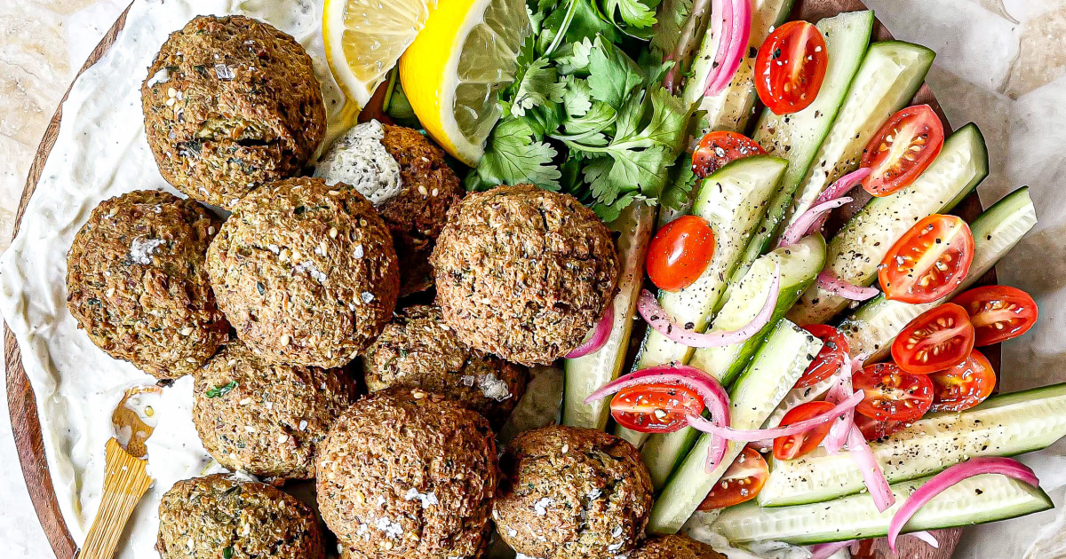Air Fryer Falafel with Quick Tzatziki Recipe