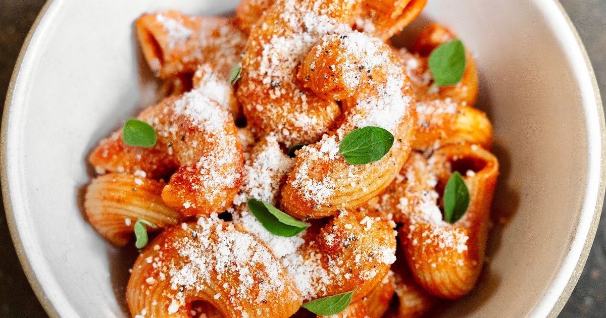 Spicy Rigatoni with Eggplant & Mozzarella