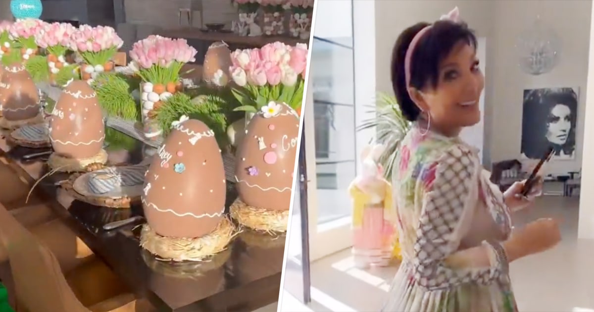 Kim Kardashian Posts Videos of Kris Jenner’s Easter Celebration