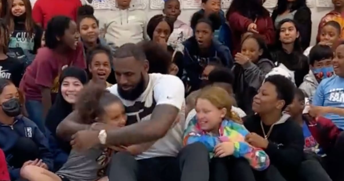 See LeBron James surprise a classroom of kids from his hometown