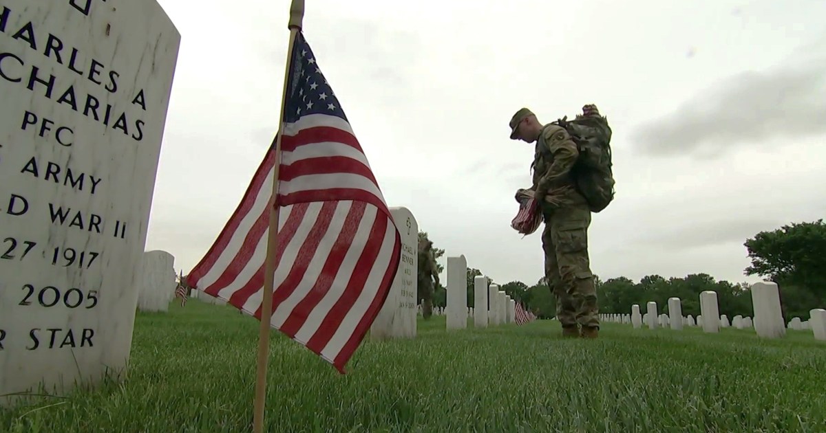 military cemetery flags