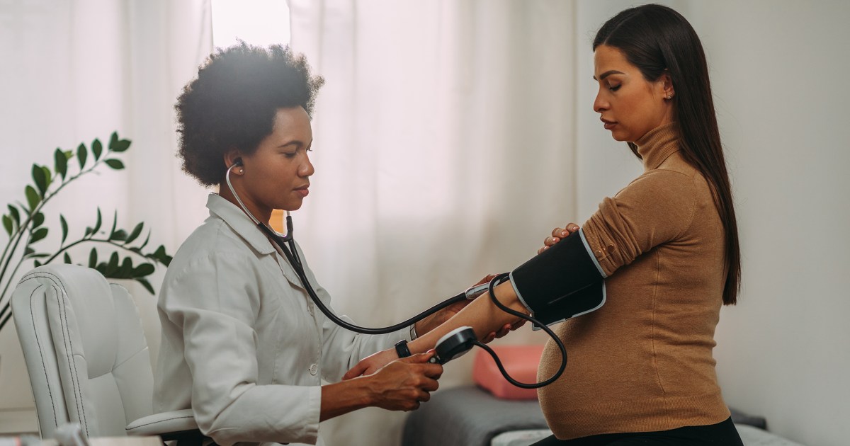 High blood pressure during pregnancy is associated with a risk of later heart disease