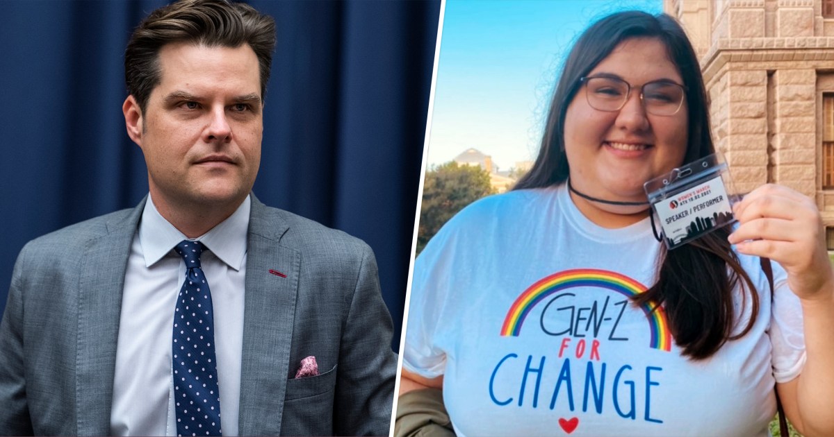 A teen says she was body-shamed by Rep. Matt Gaetz. She took it as an opportunity