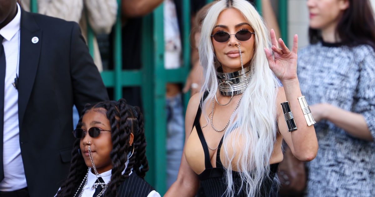 See Kim Kardashian and daughter North's matching nose rings at Paris Fashion Week