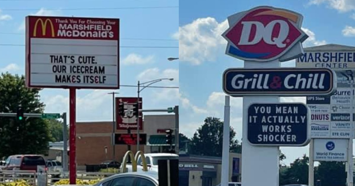 Missouri McDonald's goes toe to toe with nearby Dairy Queen in brutal road sign roast