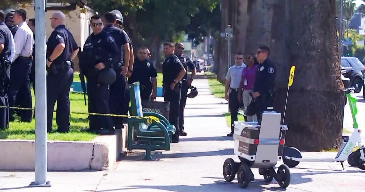 Food Delivery Robot rolls through Crime Scene in Viral Video