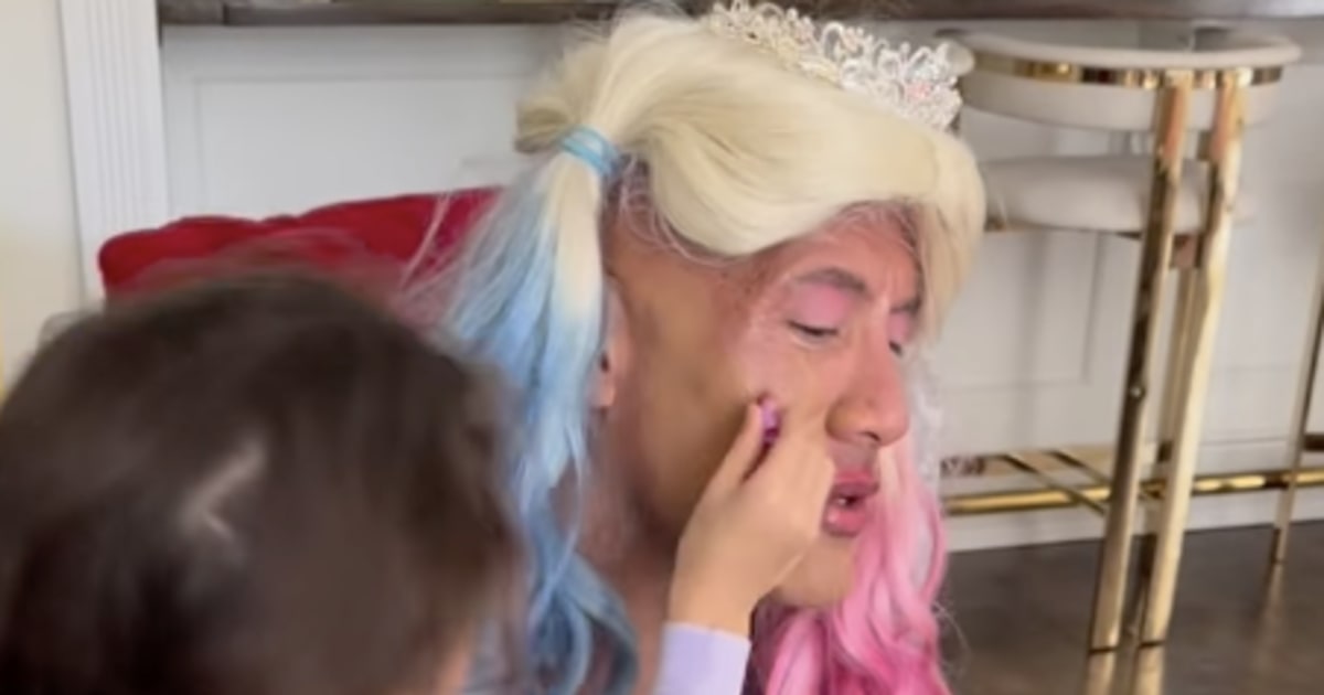 Watch: Dwayne Johnson gets pink face paint in daughters' makeover video