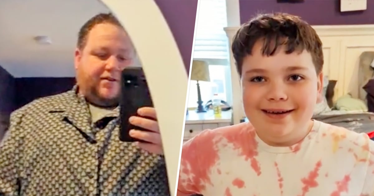 Boy gives dad a shirt he sewed himself and the precious exchange has gone viral