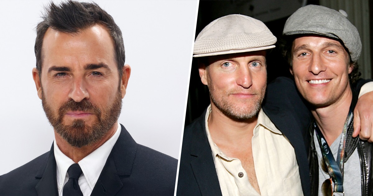 Justin Theroux Yearns For 'Open Bromance' With Woody Harrelson, Matthew ...