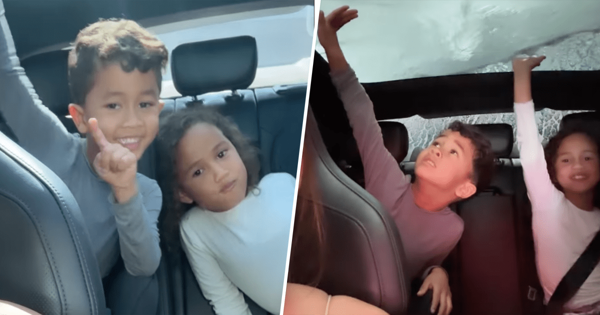 Chrissy Teigen Documents Her Kids’ First Trip Through A Car Wash