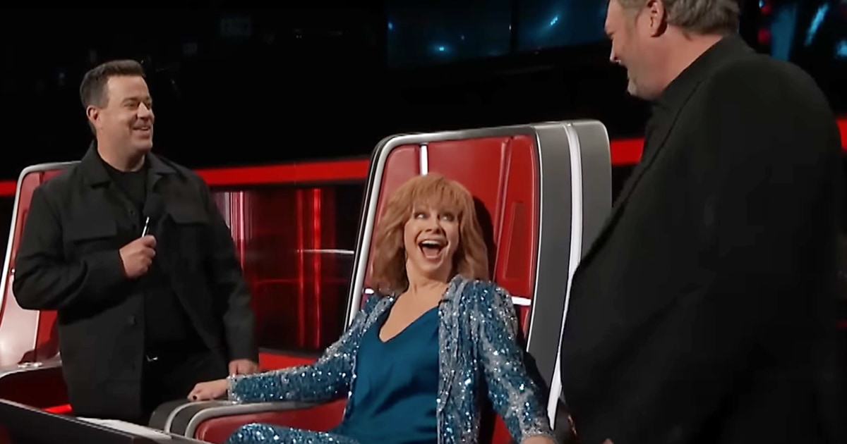 See What Happens When Blake Shelton Catches New ‘Voice’ Coach Reba ...