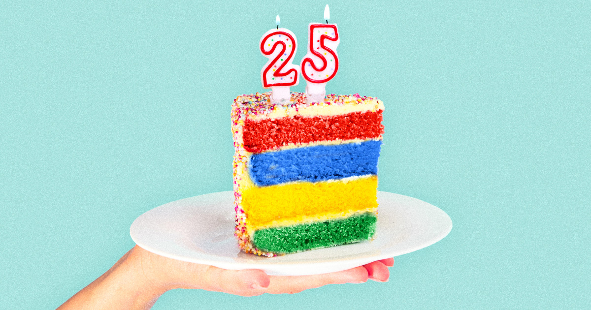 47 Buttercream Cake Ideas for Every Celebration : Blue Lambeth Cake for 25th  Birthday