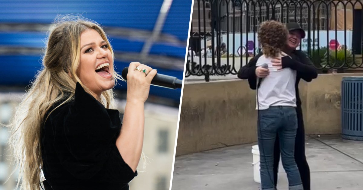 Watch the moment Kelly Clarkson shocks an unknowing street musician with an impromptu song