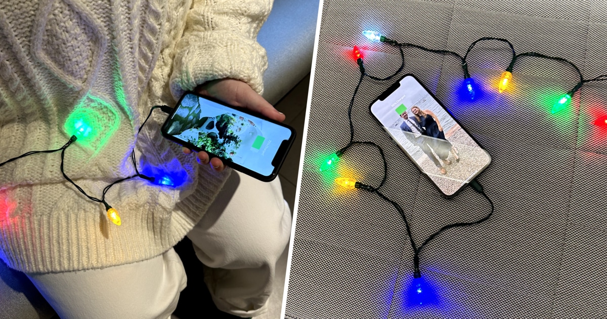 This Christmas light phone charger is the perfect stocking stuffer