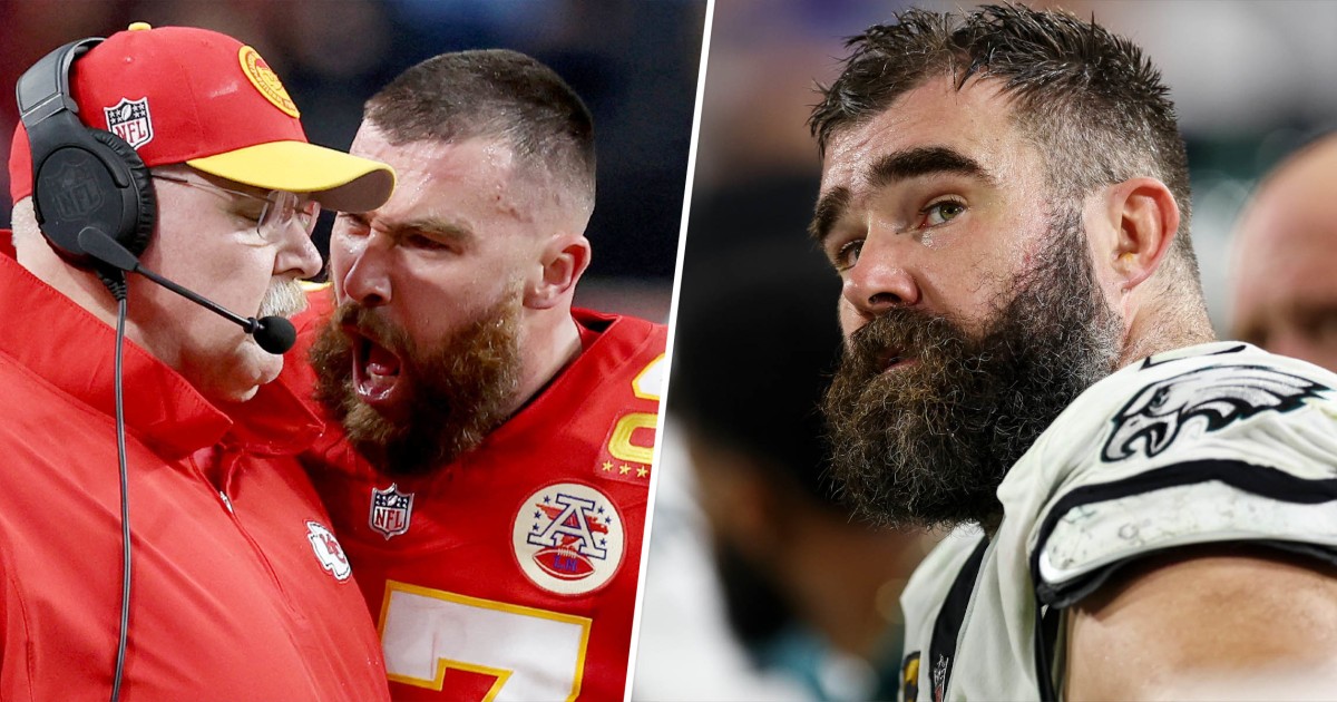 Jason Kelce Reacts To Travis Kelce Bumping Andy Reid At Super Bowl