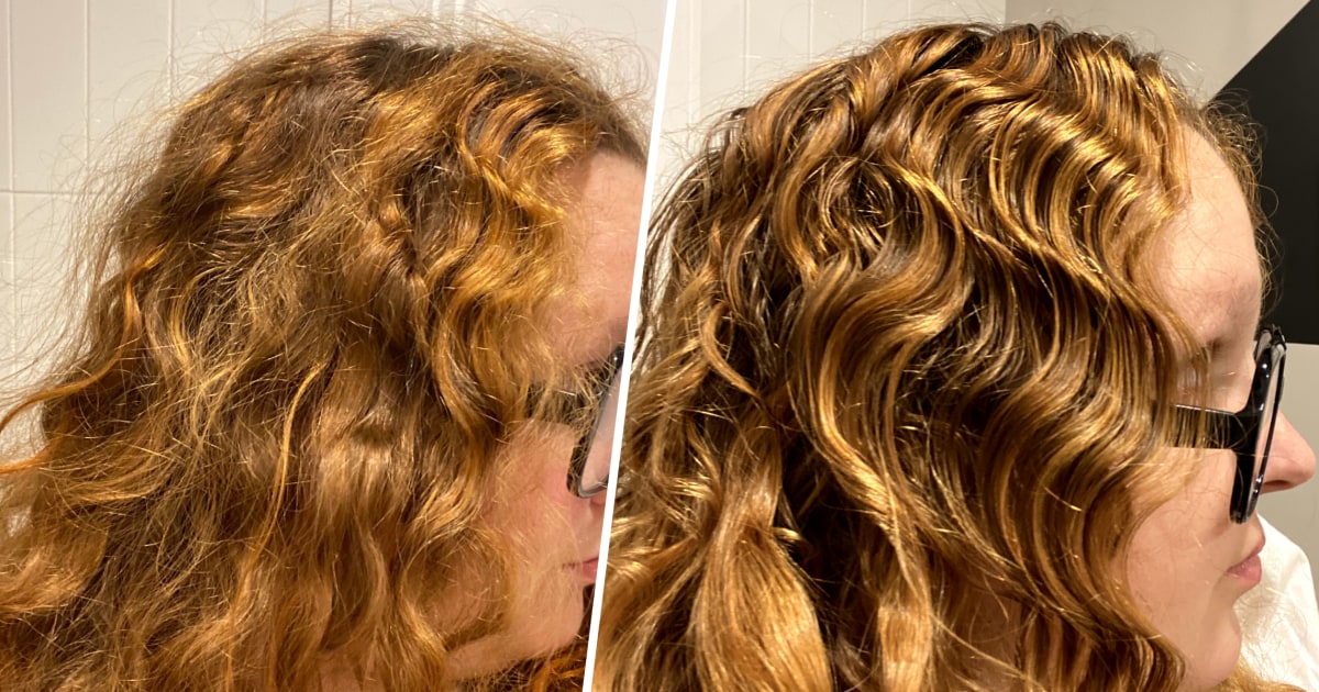 before and after Aveda Botanical Repair Masque hair strength and smoothness results