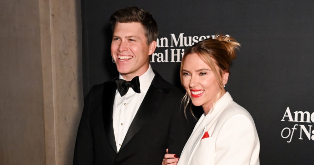 Scarlett johansson on husband colin jost s snl joke swap tradition