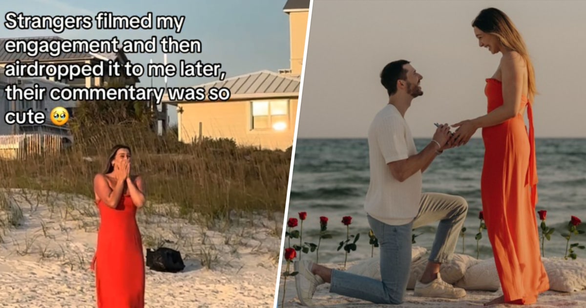 Strangers filmed a woman's marriage proposal and their comment went viral