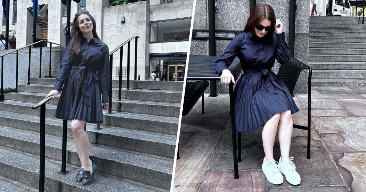 Walmart Free Assembly pleated shirt dress review