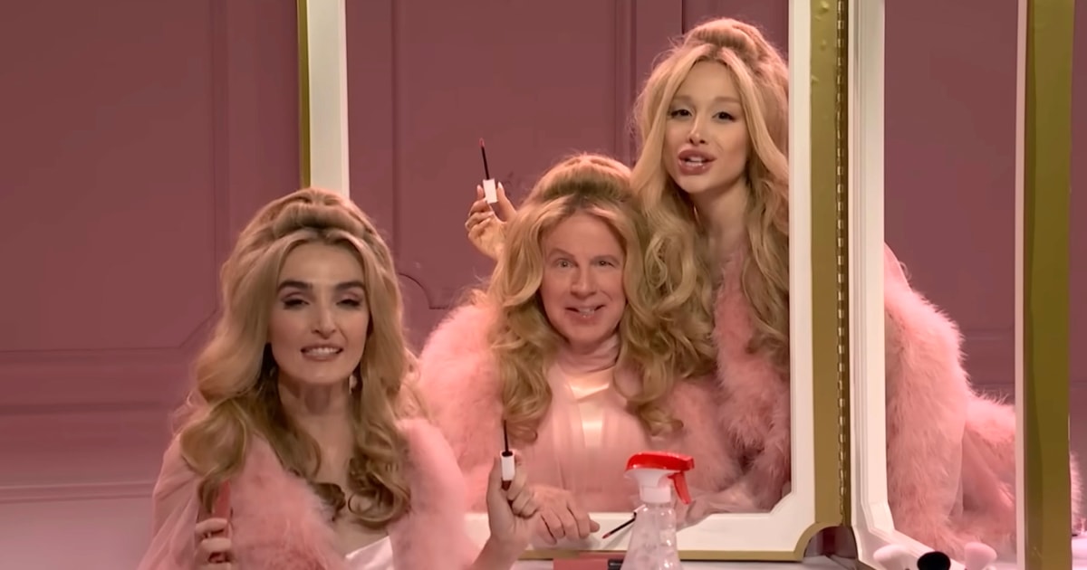 Ariana Grande canât contain her laughter as she channels Jennifer Coolidge on âSNLâ