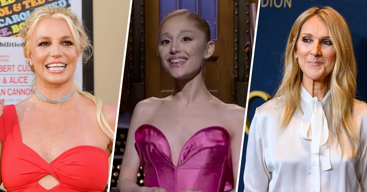 Ariana Grande does spot-on impressions of Celine Dion and Britney Spears on “SNL.”