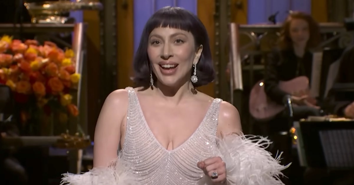 lady gaga dress snl Pokes Fun at Her 'Joker 2' Negative Reviews on 'SNL' 30_bottoms