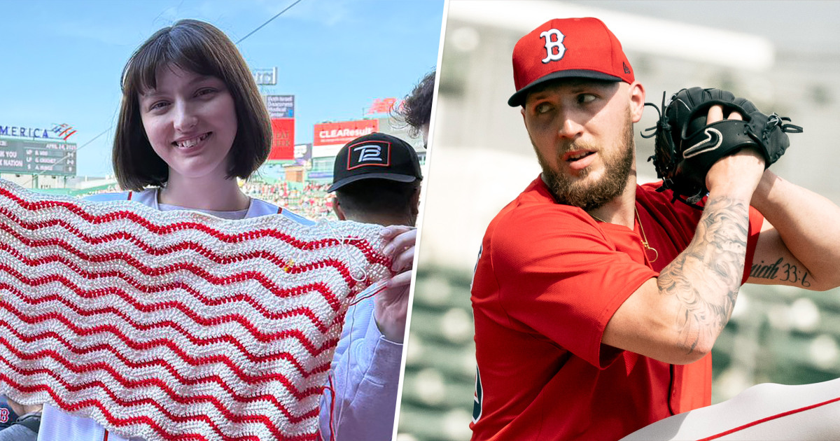 Red Sox Fan Crochets Sweater During Garrett Crochet Games