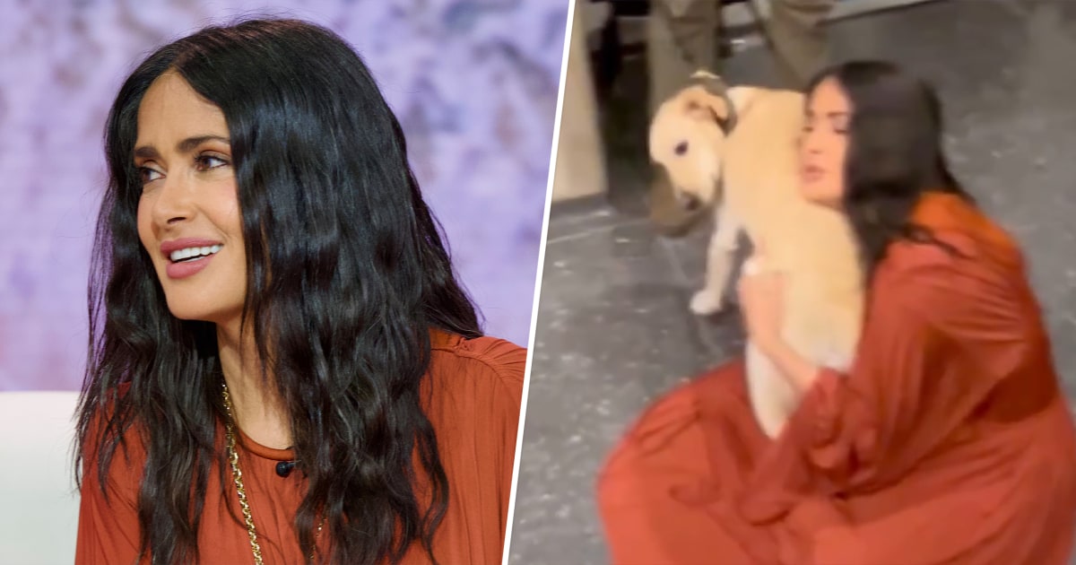 Salma Hayek bonds with security dog outside TODAY studio: ‘We shared a moment’