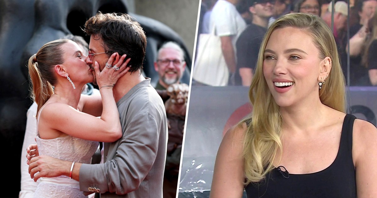 Scarlett Johansson Explains Kissing Jonathan Bailey Twice on Red Carpet: ‘I’ve Got a Lot of Love To Give’