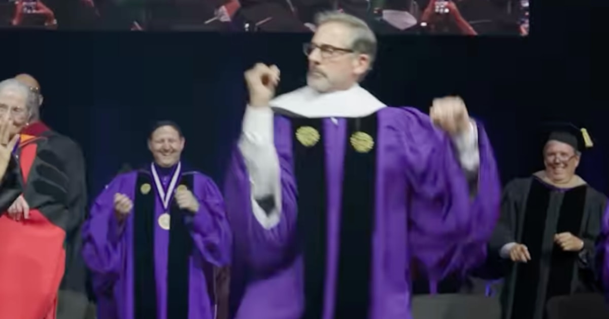 Steve Carell Breaks Out in Dance During Commencement Speech