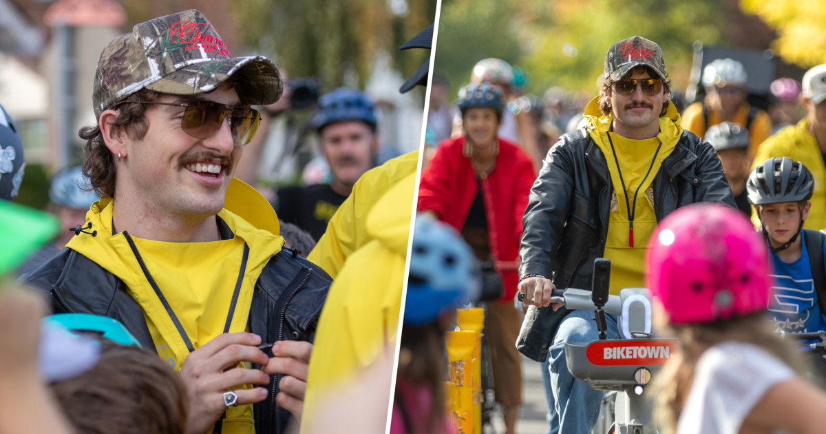 Benson Boone Joins Portland Kids on Bike Bus. It's a 'Mystical Magical' Moment
