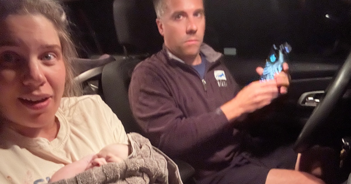 Mom Gives Birth to Baby in the Car As Shocked Husband and Toddler Look On