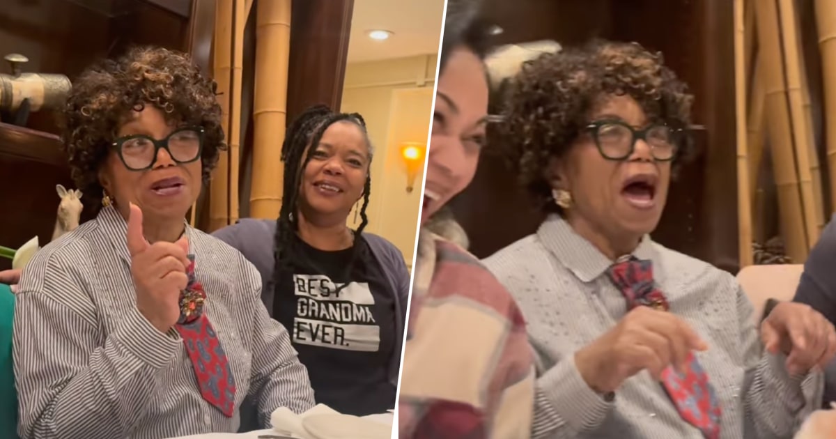 Family Surprises Grandma At Her 79th Birthday Dinner By Wearing Her Clothes: 'That's Mine!