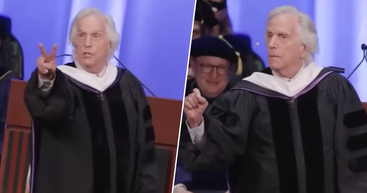 The “Happy Days” legend spoke to the Class of 2026 at his alma mater, Emerson College.