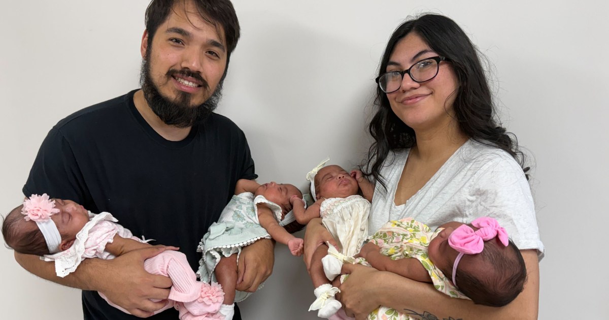 Couple Welcomes Rare Identical Quadruplets and Gives All 4 Girls Matching 'A' Names