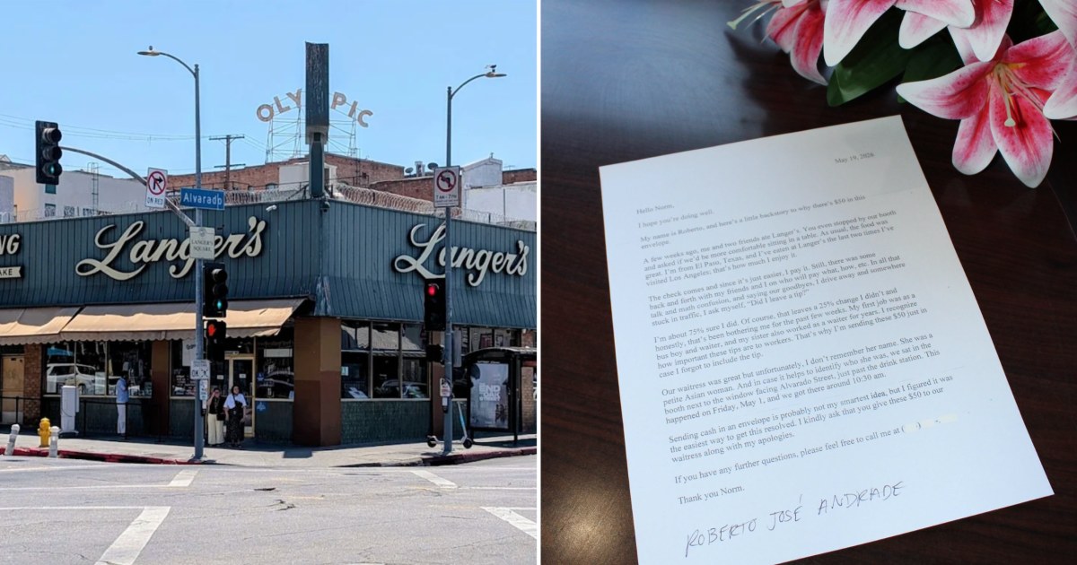‘Did I Leave a Tip?' Concerned Diner From Texas Sends $50 to California Deli Just In Case