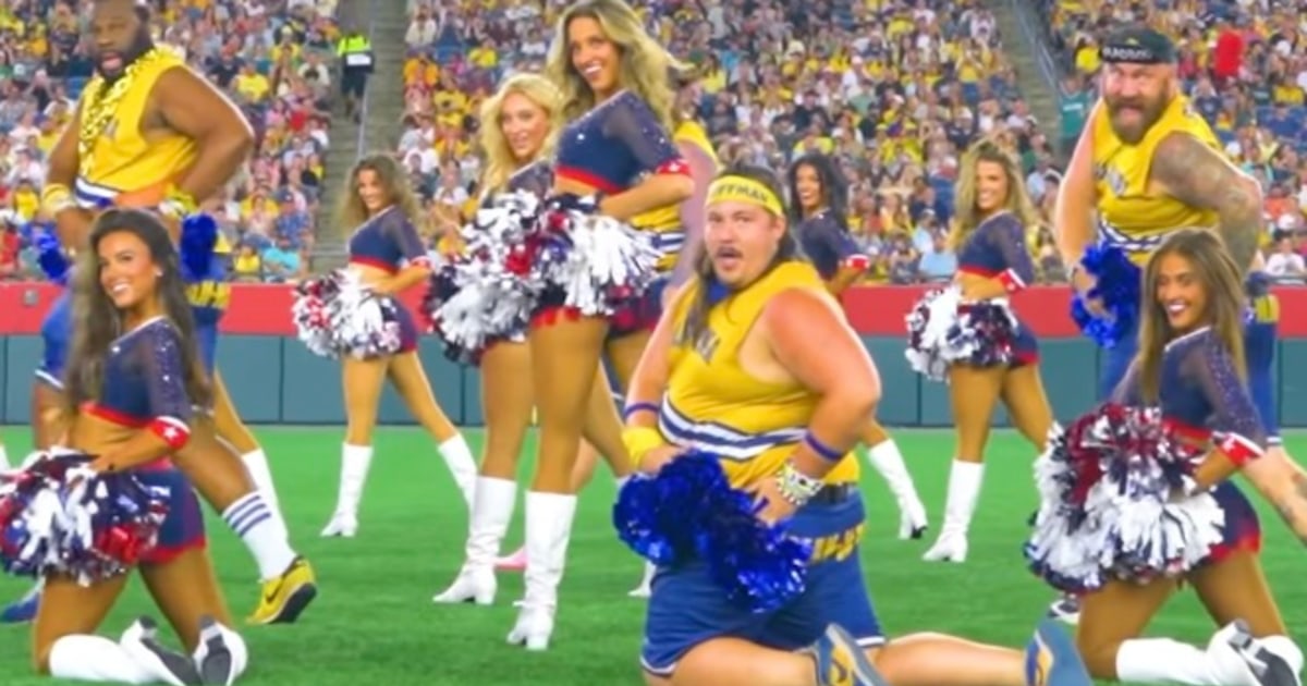 Patriots Cheerleaders Join Savannah Bananas' ‘Dad Bod Cheer Squad' For Epic Routine