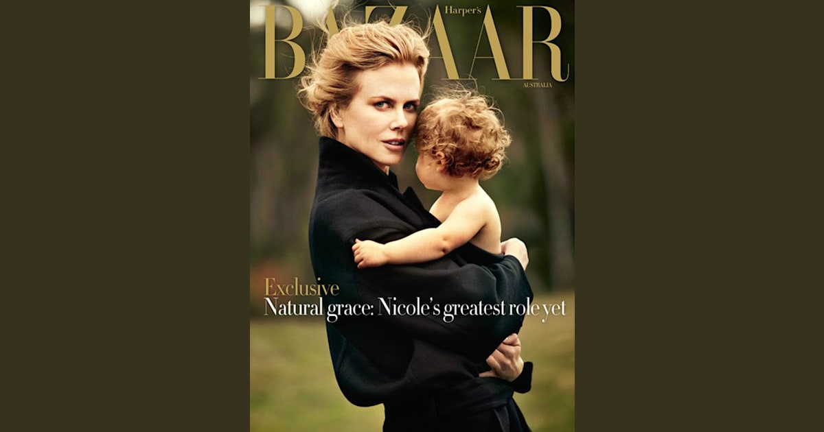 Nicole Kidman holds baby Faith on cover of Harper's Bazaar Australia