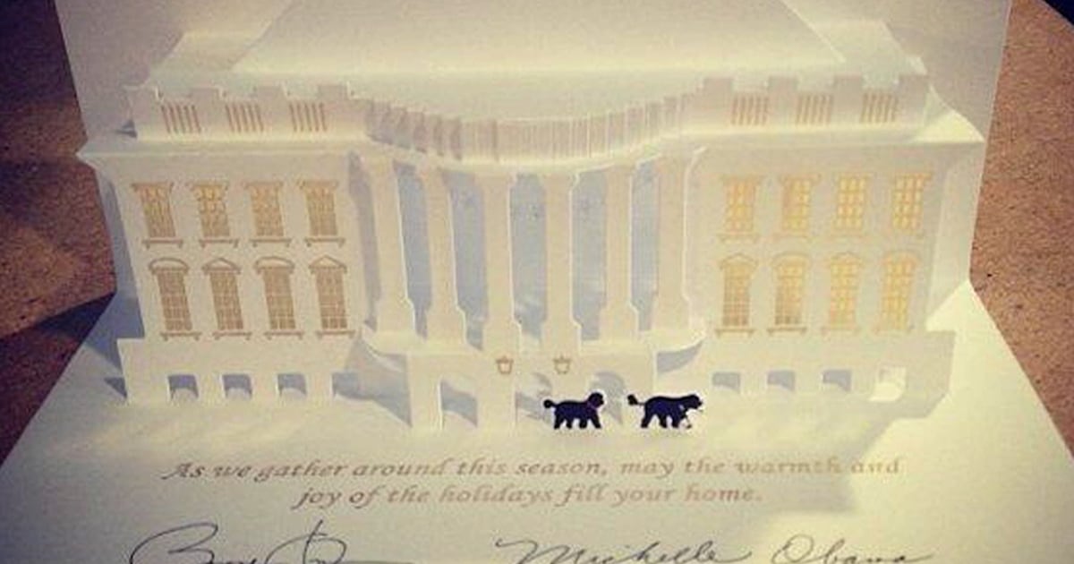 White House Christmas card stars dogs Bo and Sunny