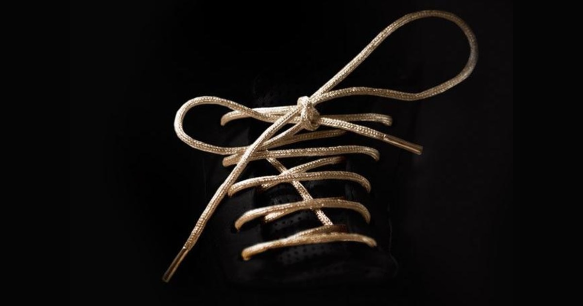 university gold shoelaces