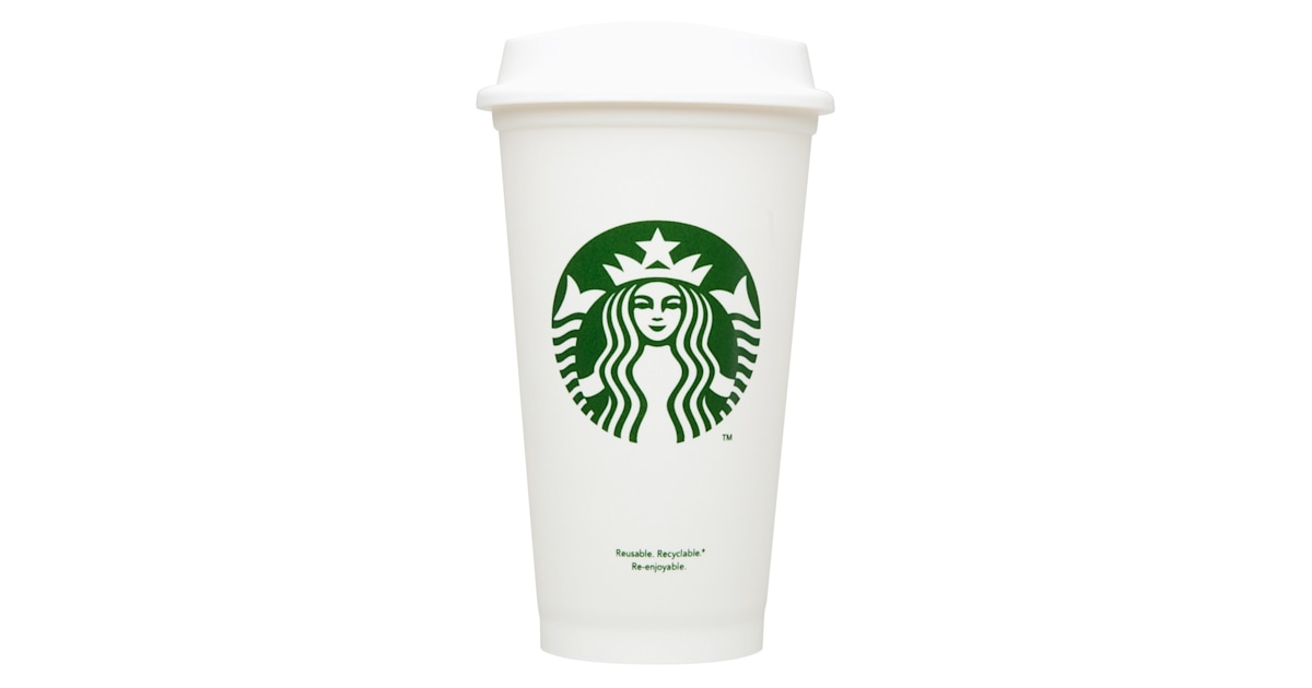Starbucks LOGO Reusable Plastic White Coffee Cup Travel Tumbler