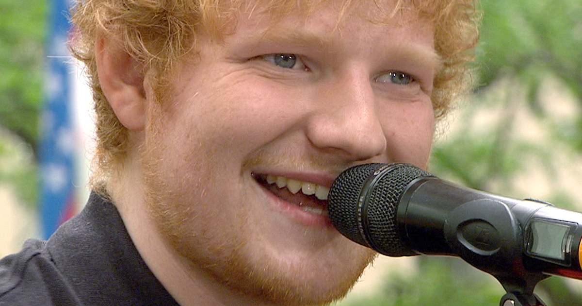 Ed Sheeran leads a sea of orange in a singalong on the plaza