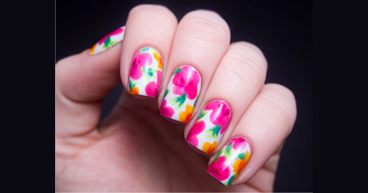 5. Beautiful Floral Nail Art Designs - wide 4