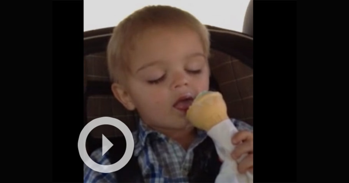 Viral Video Toddler Can't Stay Awake While Eating Ice Cream