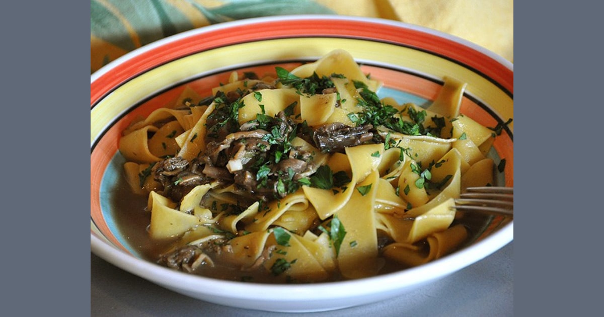 Pasta with porcini mushroom sauce