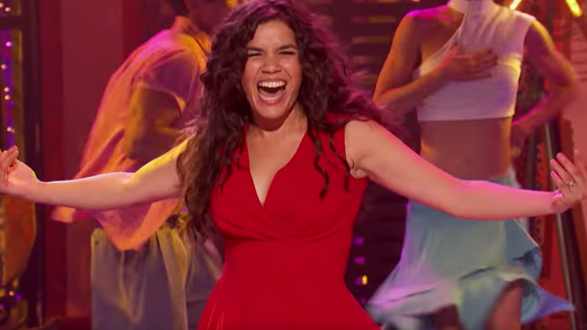 america ferrera red dress America Ferrera Wraps Up the 'Barbie' Press Tour with the Sweetest Look