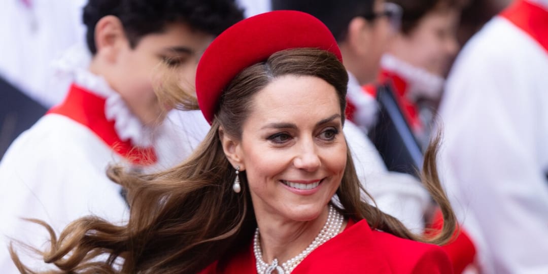 Kate Middleton showcasing new blonde hair at a royal engagement